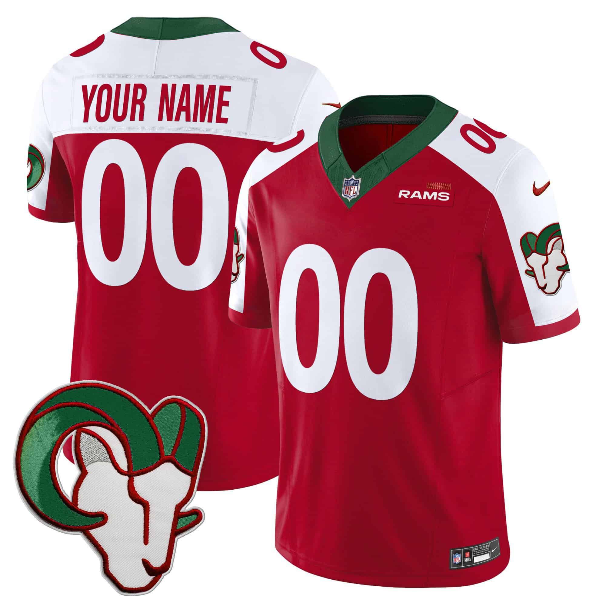 Men Los Angeles Rams Red 2024 Nike Mexico Vapor Limited Custom NFL Jersey->customized nfl jersey->Custom Jersey
